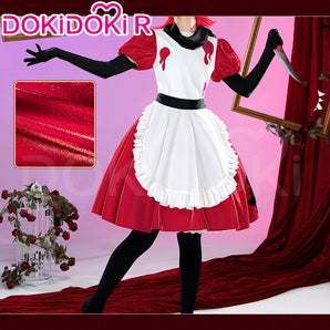 【Partially Ready For Ship】【Size XS-3XL】DokiDoki-R Anime Hell Hotel Cosplay Costume Red White Black Maid Dress Halloween
