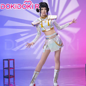 【Partially Ready For Ship】【Size XS-3XL】DokiDoki-R Movie Anime KPop Demon Hunters Cosplay Zoey Costume What It Sounds Like White Suit HUNTR/X