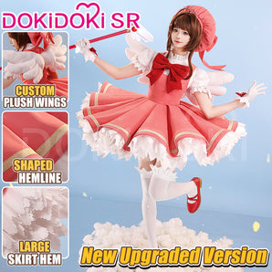 【S/M Ready For Ship】DokiDoki-SR Anime Card Captor Sakura Cosplay Kinomoto Sakura Costume / Shoes Women Cardcaptor Sakura