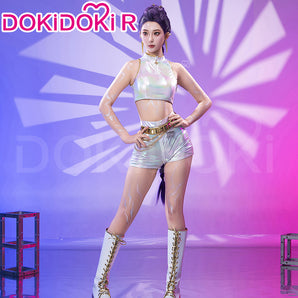 【Size XS-3XL】DokiDoki-R Movie Anime KPop Demon Hunters Cosplay Rumi Costume What It Sounds Like White Suit HUNTR/X