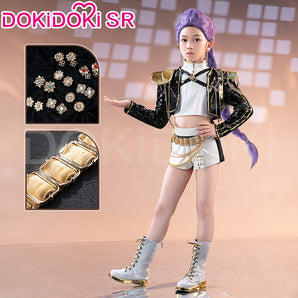 【Kids Version】【Ready For Ship】【Height Fits 110-160cm】【Last Batch】DokiDoki-SR Movie Anime KPOP KILLER Cosplay Costume GOLD SERIES  Children Version