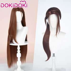 【Long Ver Ready For Ship】DokiDoki Anime Cosaply Wig Women Long Straight Brown Hair Ponytail
