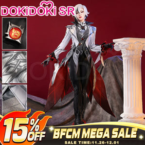 【Partially Ready For Ship】【Size S-2XL】DokiDoki-SR Game Genshin Impact Fontaine Fatui Harbinger Cosplay The Knave Arlecchino Costume / Shoes