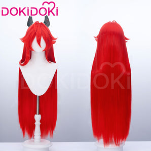 DokiDoki Game GODDESS OF VICTORY: NIKKE Cosplay Red Hood Wig Long Straight Red Hair