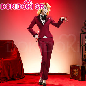 【Size S-3XL】DokiDoki-SR Anime Hell Hotel Cosplay Costume Red Suit