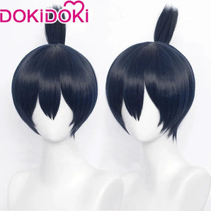 【Wig Ready For Ship】Dokidoki Mange Anime Cosplay Wig Men Short Dark Blue /Earring