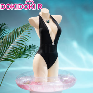 【Size S-2XL】DokiDoki-R Game Cosplay Costume Black Sexy Swimsuit