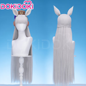 DokiDoki Game Uma Musume Pretty Derby Cosplay Gold Ship Wig Long Straight Silver Hair