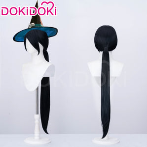 DokiDoki Game Valorant Halloween Sage Cosplay Long Black 100 CM Wig
