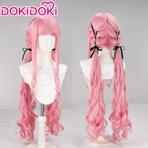 DokiDoki Game Infinity Nikki Cosplay Nikki Wig Long Curly Pink Hair Double Ponytail