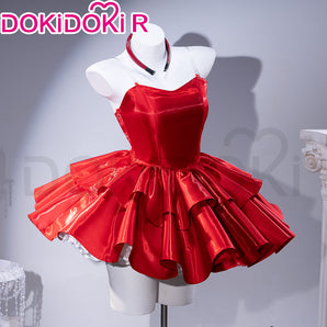 【Partially Ready For Ship】【Size XS-3XL】DokiDoki-R Anime Movie Perfect Blue Cosplay Kirigoe Mima Costume Strapless Red Dress