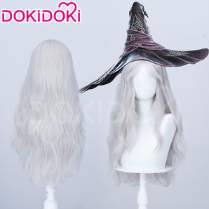 DokiDoki Game Elden Ring Cosplay Recluse Wig Long Curly Silver Hair