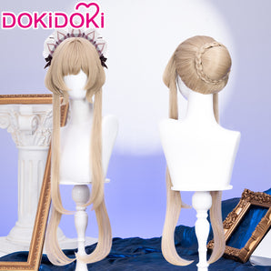 DokiDoki Game Genshin Impact Cosplay Sandrone Wig Long Straight Brown Hair Marionette Song of the Welkin Moon