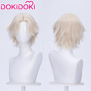 DokiDoki Game Cosplay Women Wig Short Curly Blonde Hair