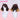 【Ready For Ship】Dokidoki Game Cosplay Woman Wig Short Curly Black Hair Light Brown Red Highlights