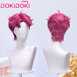 【US/EU LOCAL SHIPPING 】DokiDoki Movie Anime Cosplay Men Wig Short Purple Magenta Hair