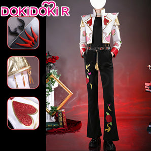 【Size S-2XL】DokiDoki-R Anime Cosplay White Red Heart Costume Valentine’s Day Suit