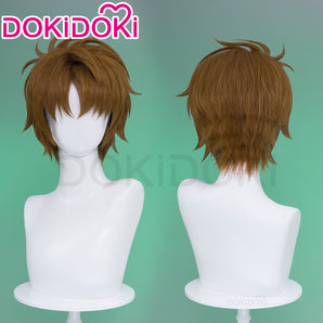 【Ready For Ship】DokiDoki Anime Card Captor Sakura Cosplay Syaoran Li Wig Short Straight Brown Hair