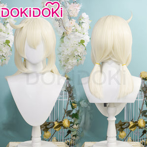 【Ready For Ship】DokiDoki GenShin Impact Cosplay Wig Klee Short Straight White Hair Women