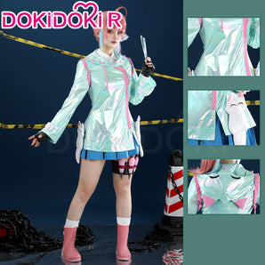 【Size XS-2XL】DokiDoki-R Game Cosplay Costume Rainy Day Raincoat Green
