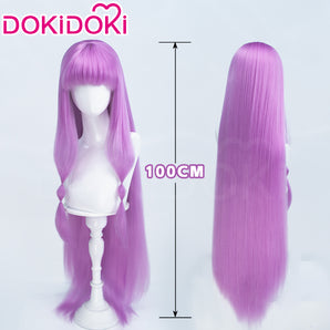【Ready For Ship】DokiDoki Game Anime TouHou Project Cosplay Patchouli Knowledge Wig Long Straight Purple Hair Pache