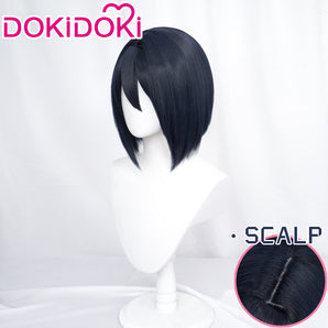【Ready For Ship】Dokidoki Anime Cosplay Wig Short Deep Blue Black