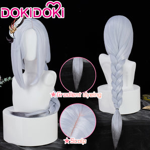 【US LOCAL SHIPPING 】DokiDoki Game Genshin Impact Cosplay Shenhe Cosplay Shen He Wig Long Dyeing Gradient