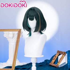 DokiDoki Game Genshin Impact Cosplay Nefer Wig Short Green Highlight Hair Song of the Welkin Moon