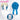 DokiDoki Anime  Cosplay  Wig / Tattoo Short Light Gold Blue Gradient