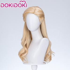 DokiDoki Movie Cosplay Women Wig Long Curly Blonde Hair