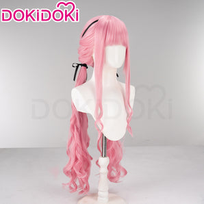 DokiDoki Game Infinity Nikki Cosplay Nikki Wig Long Curly Pink Hair Double Ponytail