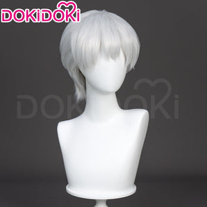 DokiDoki Anime Dr.STONE Cosplay Saionji Ukyo Wig Short Straight Silver Hair