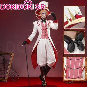 【Size S-3XL】DokiDoki-SR Anime Hell Hotel Cosplay Costume / Hat White Suit White