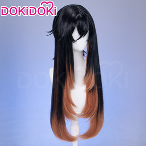 DokiDoki Anime GACHIAKUTA Cosplay Amo Wig Long Black Copper Brown Straight Hair