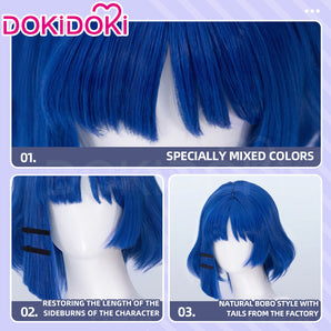 DokiDoki Anime Bocchi the Rock! Cosplay Yamada Ryo Wig Blue short