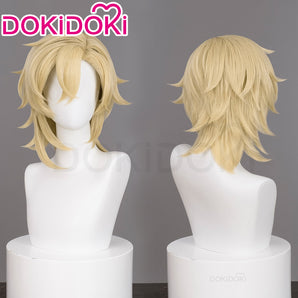 【US LOCAL SHIPPING 】DokiDoki Game Honkai: Star Rail Cosplay Aventurine Wig Short Straight Yellow Hair Shajin