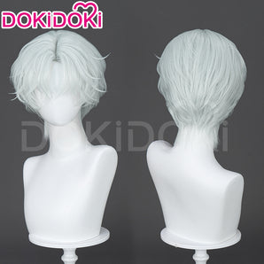 DokiDoki Anime Manga Cosplay Wig Short Curly White Hair