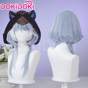 DokiDoki Game Honkai: Star Rail Cosplay Cipher Wig Long Straight Blue Gray White Highlights Hair