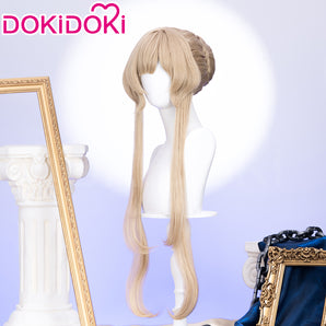 DokiDoki Game Genshin Impact Cosplay Sandrone Wig Long Straight Brown Hair Marionette Song of the Welkin Moon
