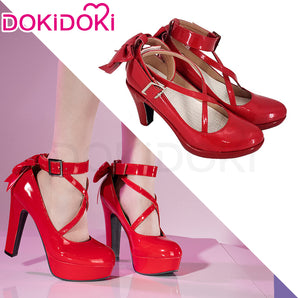 【Partially Ready For Ship】【High Heels Ver Clearance Sale】DokiDoki Anime Cosplay Shoes Red High Heels