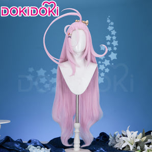 DokiDoki Game Genshin Impact Cosplay Aino Wig Long Straight Pink Hair Marionette Song of the Welkin Moon