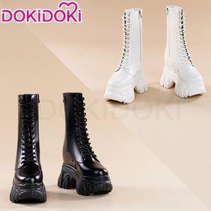 【Partially Ready For Ship】【18 CM】DokiDoki Height Increasing Shoes / Elevator Shoes Martin Boots Black White Invisible Thick-Soled 18CM