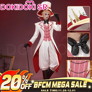 【Size S-3XL】DokiDoki-SR Anime Hell Hotel Cosplay Costume / Hat White Suit White