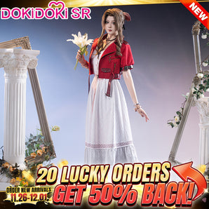 【BFCM New Arrivals】【Size S-3XL】DokiDoki-SR Game Cosplay Costume Red Coat White Dress