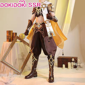 【Partially  Ready For Ship】DokiDoki-SSR Game Genshin Impact Cosplay Male Traveler Sora Costume Kong Aether Costume / Shoes