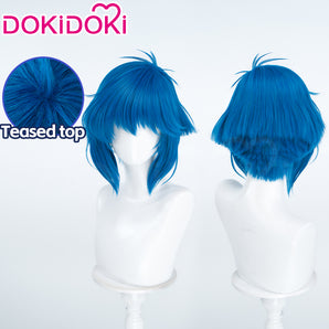 【Ready For Ship】DokiDoki Anime Cosplay Wig Short Straight Blue Hair Layered Cut