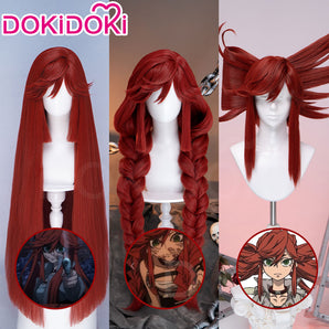 【Ready For Ship】DokiDoki Anime GACHIAKUTA Cosplay Riyo Reaper Wig Long Red Hair Fishtail Braid
