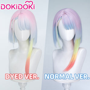 【Normal Ver Ready For Ship】DokiDoki Anime Cosplay Wig Short Straight Purple Pink Blue Green Red Gradient Hair