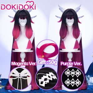 【Partially Ready For Ship】【120CM / 110CM】DokiDoki Game Genshin Impact Fatui Harbinger Cosplay Wig Cosplay Columbina Wig Long Straight