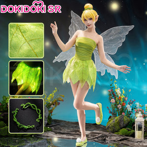 Sassy Feisty Magical Fairy Green Dress Outfit / Luminous Underskirt Cosplay SR Costume Size S-3XL DokiDoki Halloween